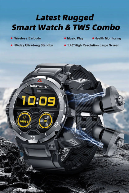 2 In 1 Bluetooth Headset Smart Watches With Earbuds Waterproof - Sonic Online Shop OM - 2 In 1 Bluetooth Headset Smart Watches With Earbuds Waterproof - Sonic Online Shop OM 