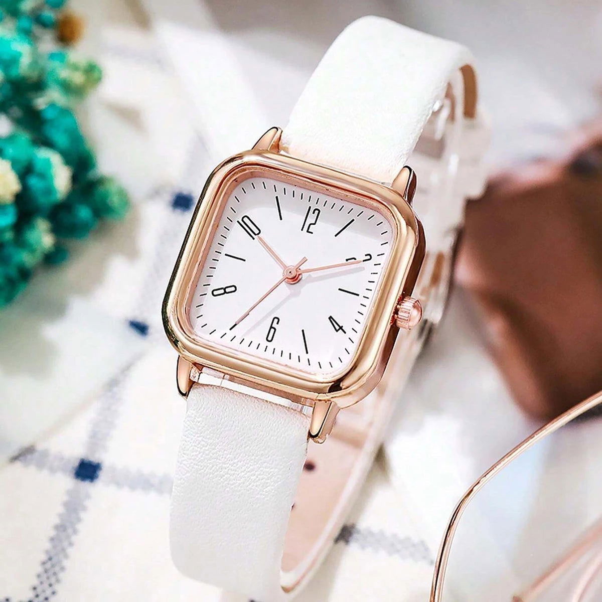 2 PCS Women's Watch Set PU Leather Strap Square Women's Quartz - Sonic Online Shop OM - 2 PCS Women's Watch Set PU Leather Strap Square Women's Quartz - Sonic Online Shop OM - 2 PCS Women's Watch Set PU Leather Strap Square Women's Quartz - Sonic Online Shop OM -  