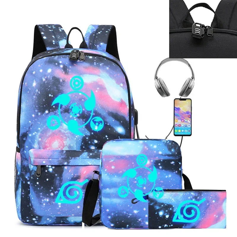 3-piece Set of Printed Naruto Backpack - Sonic Online Shop OM - 3-piece Set of Printed Naruto Backpack - Sonic Online Shop OM - 3-piece Set of Printed Naruto Backpack - Sonic Online Shop OM -  