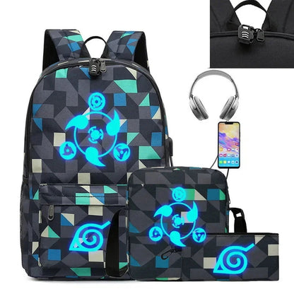 3-piece Set of Printed Naruto Backpack - Sonic Online Shop OM - 3-piece Set of Printed Naruto Backpack - Sonic Online Shop OM - 3-piece Set of Printed Naruto Backpack - Sonic Online Shop OM -  