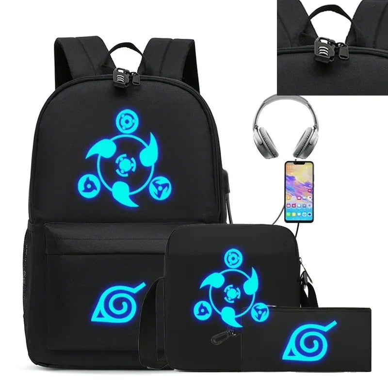 3-piece Set of Printed Naruto Backpack - Sonic Online Shop OM - 3-piece Set of Printed Naruto Backpack - Sonic Online Shop OM - 3-piece Set of Printed Naruto Backpack - Sonic Online Shop OM -  