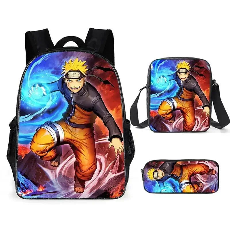 3-piece Set of Printed Naruto Backpack - Sonic Online Shop OM - 3-piece Set of Printed Naruto Backpack - Sonic Online Shop OM 