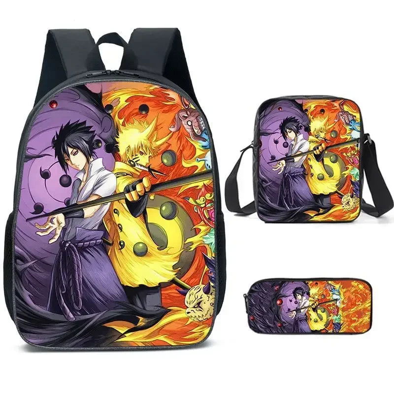 3-piece Set of Printed Naruto Backpack - Sonic Online Shop OM - 3-piece Set of Printed Naruto Backpack - Sonic Online Shop OM 