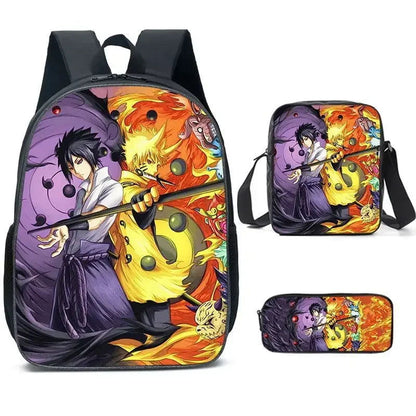 3-piece Set of Printed Naruto Backpack - Sonic Online Shop OM - 3-piece Set of Printed Naruto Backpack - Sonic Online Shop OM 
