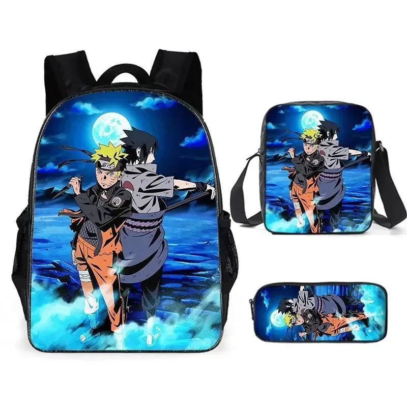 3-piece Set of Printed Naruto Backpack - Sonic Online Shop OM - 3-piece Set of Printed Naruto Backpack - Sonic Online Shop OM 