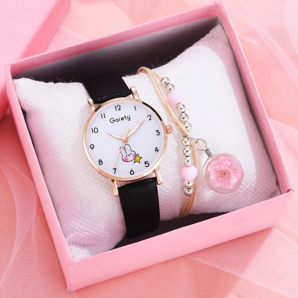 5pcs Women Watch Bracelet Set Leather Cute Rabbit - Sonic Online Shop OM - 5pcs Women Watch Bracelet Set Leather Cute Rabbit - Sonic Online Shop OM - 5pcs Women Watch Bracelet Set Leather Cute Rabbit - Sonic Online Shop OM -  