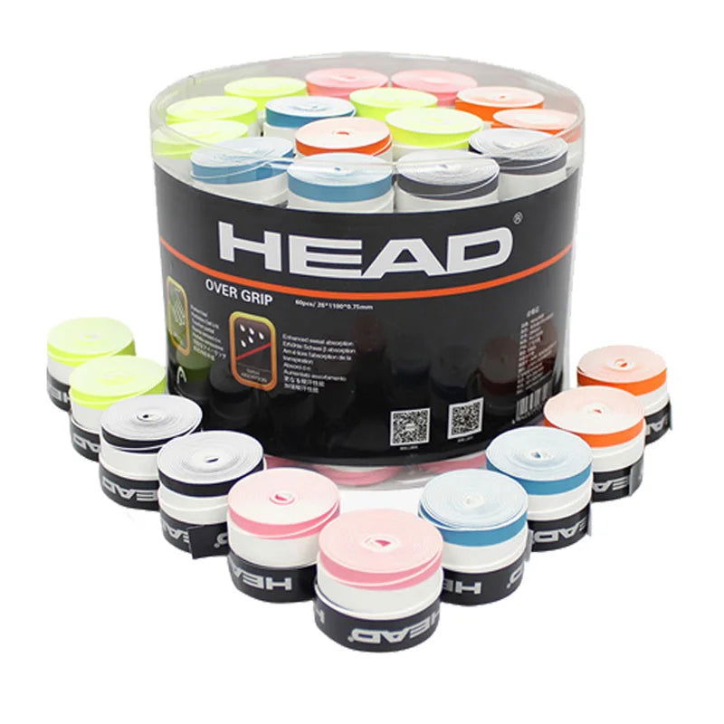60 Pieces Original HEAD Overgrip Anti Slip Tennis Racket Sweatband Grips Padel Shock Absorption Grip Tape Training Accessories - Sonic Online Shop OM - 60 Pieces Original HEAD Overgrip Anti Slip Tennis Racket Sweatband Grips Padel Shock Absorption Grip Tape Training Accessories - Sonic Online Shop OM -   