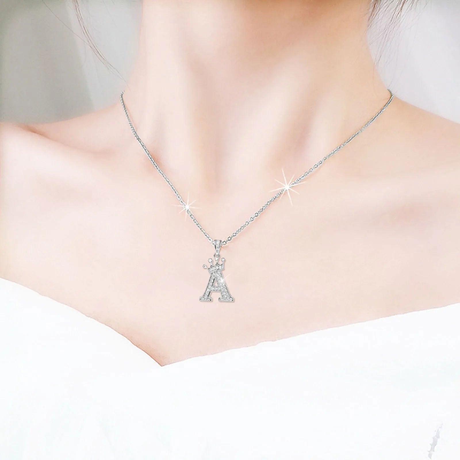 A-Z Letter Initial Pendant Necklace Silver Color - Sonic Online Shop OM - A-Z Letter Initial Pendant Necklace Silver Color - Sonic Online Shop OM - A-Z Letter Initial Pendant Necklace Silver Color - Sonic Online Shop OM -  