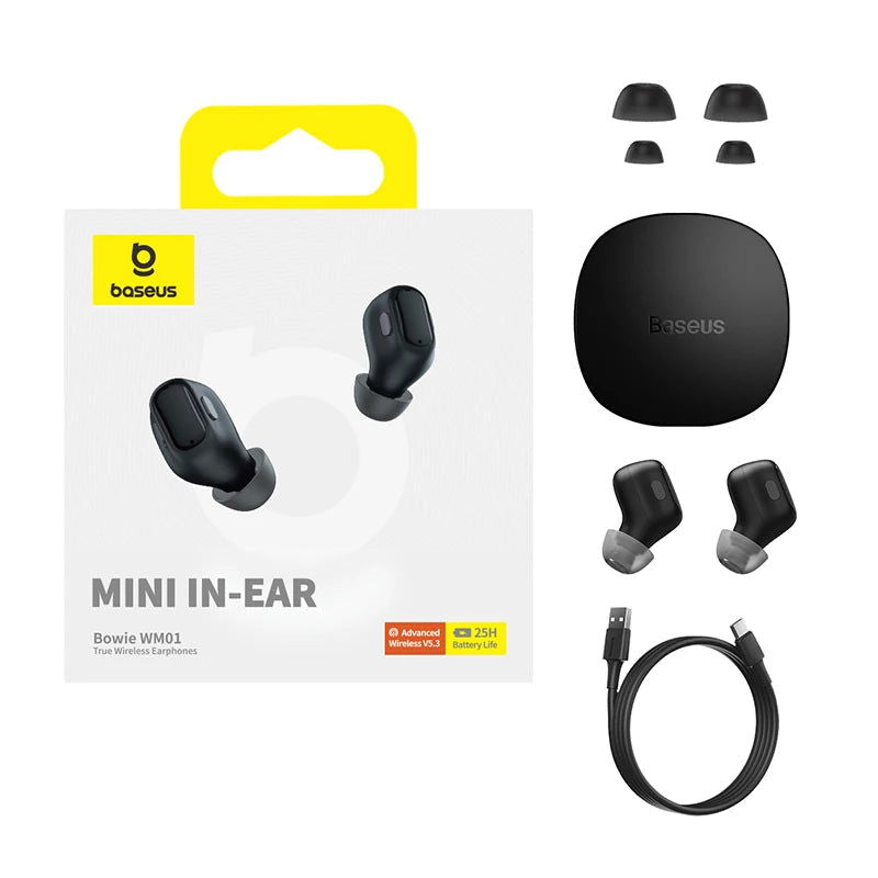 Baseus Bowie WM01 TWS Wireless Earphones Bluetooth 5.3 - Sonic Online Shop OM - Baseus Bowie WM01 TWS Wireless Earphones Bluetooth 5.3 - Sonic Online Shop OM - Baseus Bowie WM01 TWS Wireless Earphones Bluetooth 5.3 - Sonic Online Shop OM -  