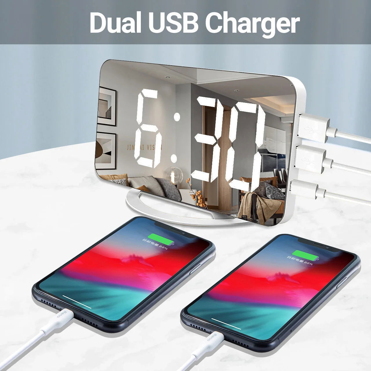 Digital Alarm Clock 7" Large LED Mirror Electronic Clocks  Wall Modern Clocks Watches - Sonic Online Shop OM - Digital Alarm Clock 7" Large LED Mirror Electronic Clocks  Wall Modern Clocks Watches - Sonic Online Shop OM - Digital Alarm Clock 7" Large LED Mirror Electronic Clocks  Wall Modern Clocks Watches - Sonic Online Shop OM -  