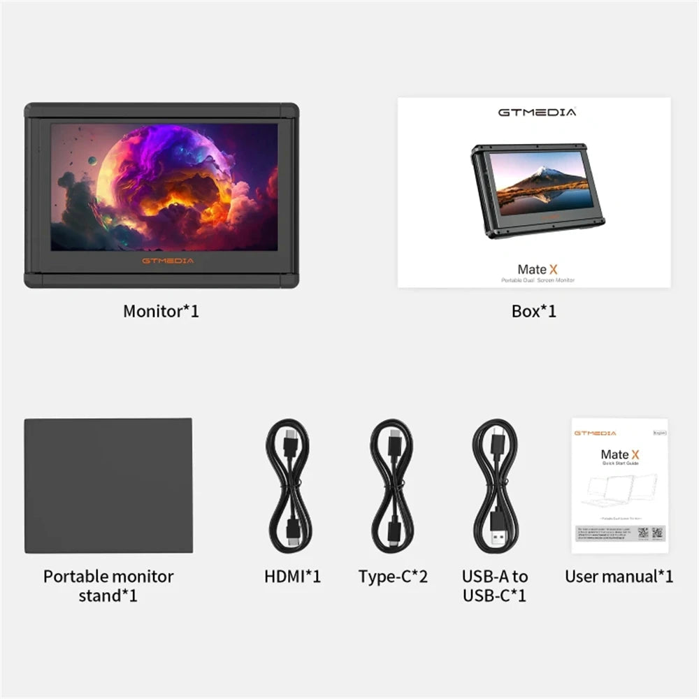 GTMEDIA 11.6 Inch Portable Monitor Laptop Triple Dual Extender Screen Full View 1920x1080 IPS FHD Fold Display Laptops Monitor - Sonic Online Shop OM - GTMEDIA 11.6 Inch Portable Monitor Laptop Triple Dual Extender Screen Full View 1920x1080 IPS FHD Fold Display Laptops Monitor - Sonic Online Shop OM -   