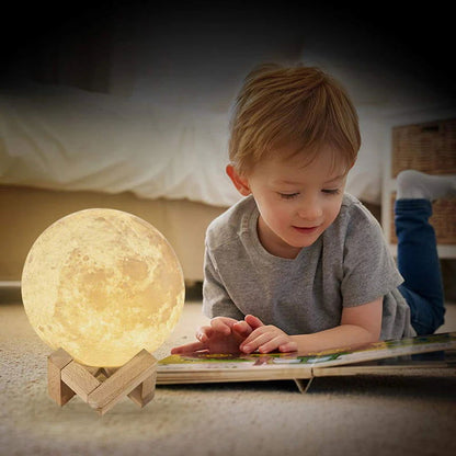 Moon Lamp  16 Colors LED 3D Moon Light Touch Remote Control Rechargeable - Sonic Online Shop OM -  