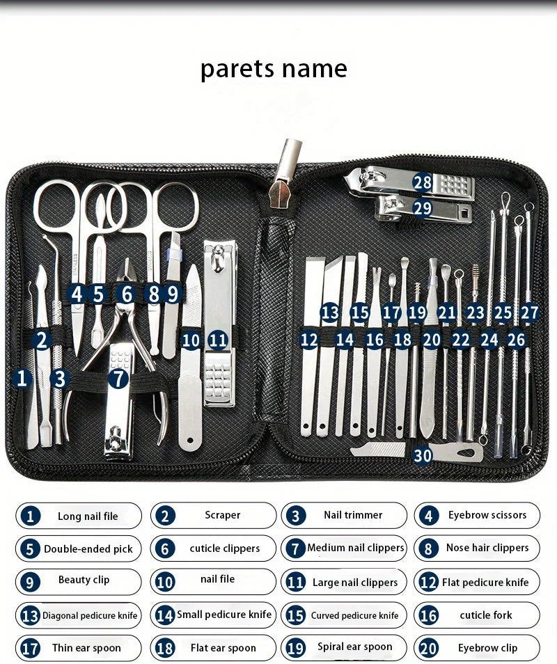New Manicure Set 30 in 1 Nail Clippers Set - Sonic Online Shop OM - New Manicure Set 30 in 1 Nail Clippers Set - Sonic Online Shop OM 