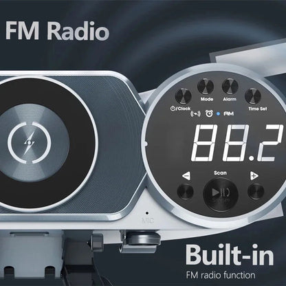 New Wireless Charging Bluetooth Speaker FM Radio TF AUX USB Hands-Free Alarm Clock Creative Decoration Ambient Light Sound box - Sonic Online Shop OM -  