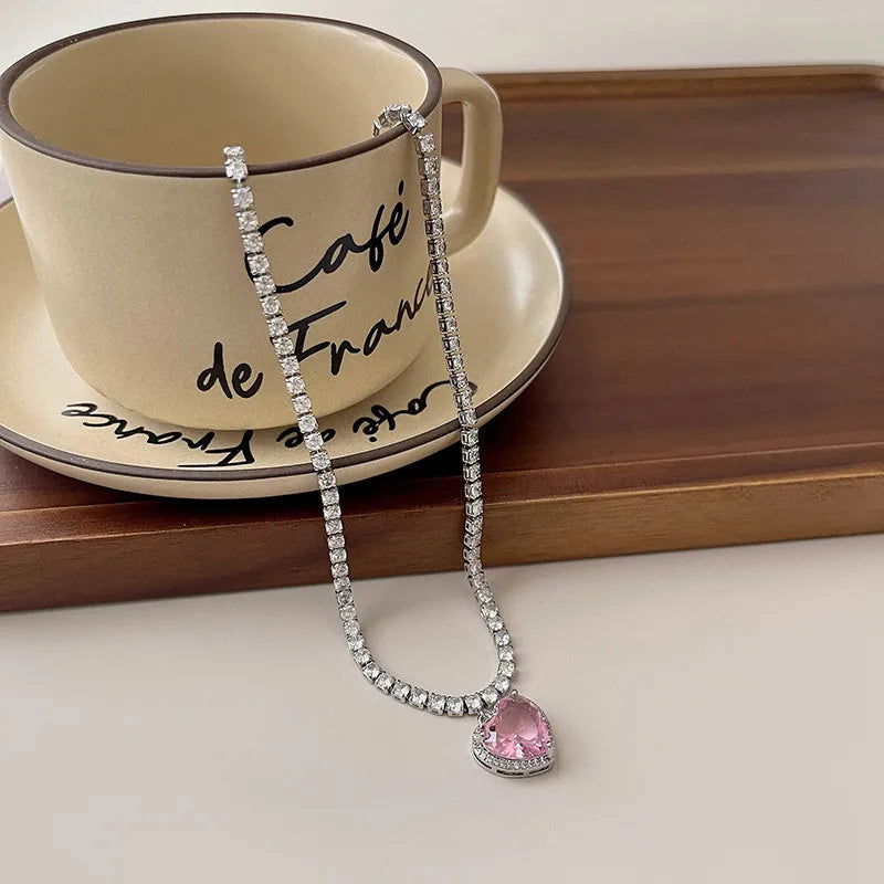 Pink Heart Pendant Necklace for Lovers - Sonic Online Shop OM - Pink Heart Pendant Necklace for Lovers - Sonic Online Shop OM - Pink Heart Pendant Necklace for Lovers - Sonic Online Shop OM -  