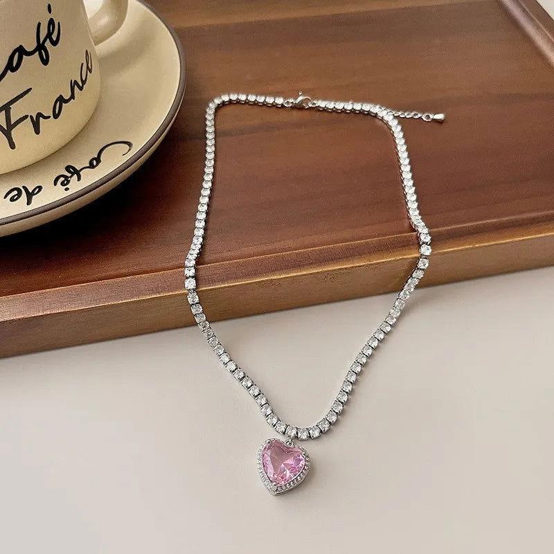 Pink Heart Pendant Necklace for Lovers - Sonic Online Shop OM - Pink Heart Pendant Necklace for Lovers - Sonic Online Shop OM - Pink Heart Pendant Necklace for Lovers - Sonic Online Shop OM -  