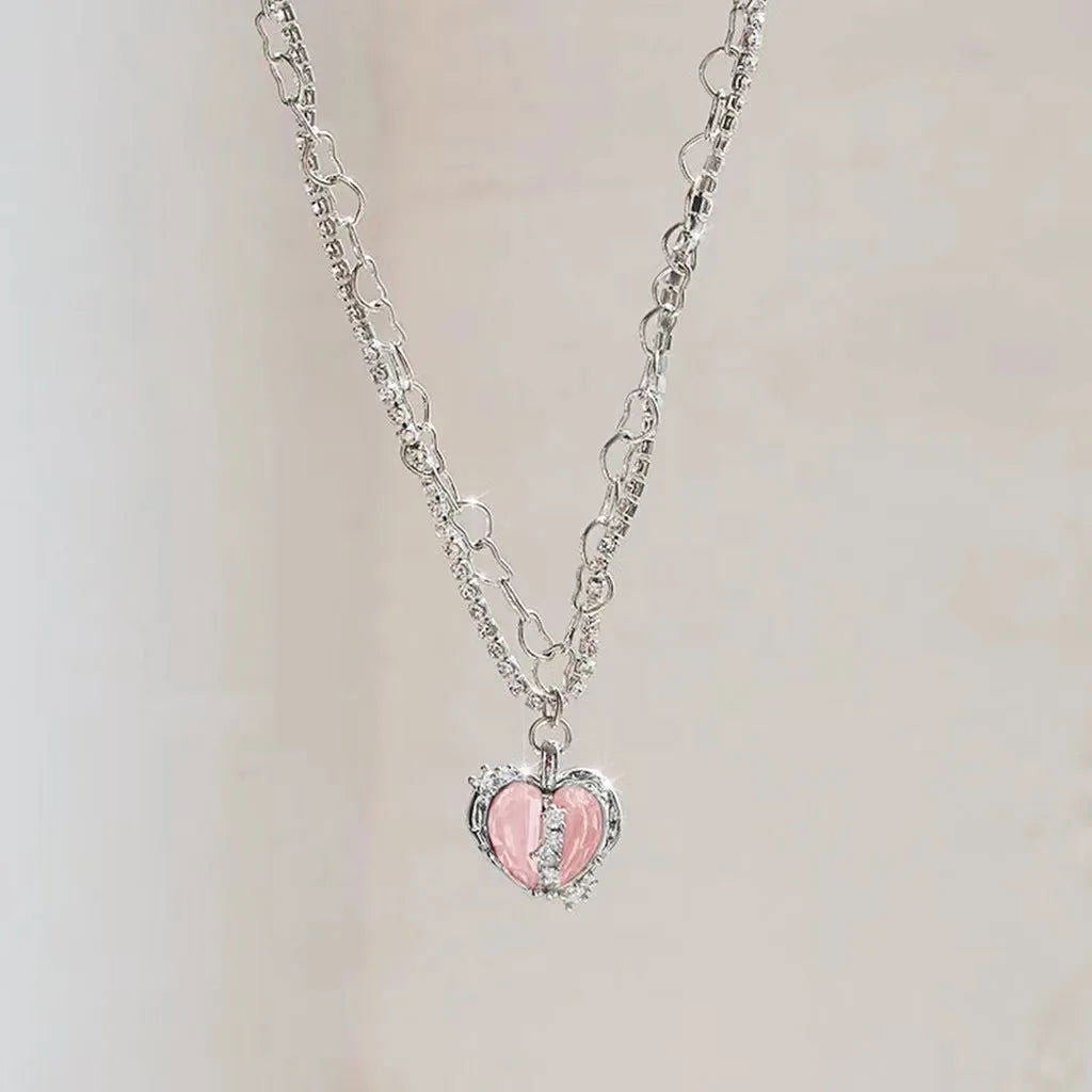 Pink Heart Pendant Necklace for Lovers - Sonic Online Shop OM - Pink Heart Pendant Necklace for Lovers - Sonic Online Shop OM - Pink Heart Pendant Necklace for Lovers - Sonic Online Shop OM -  