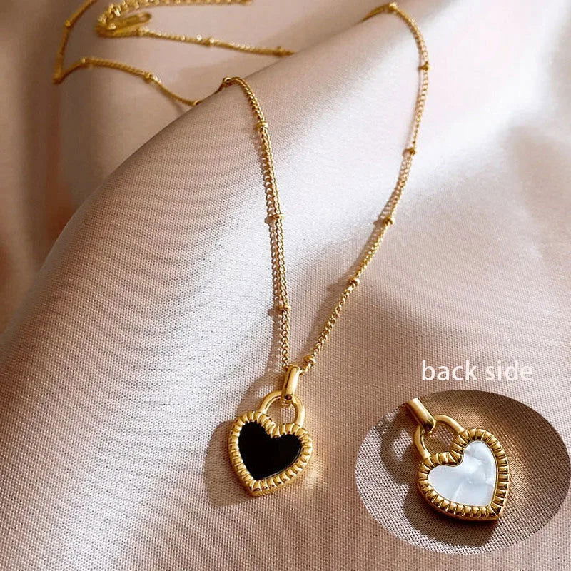 Pink Heart Pendant Necklace for Lovers - Sonic Online Shop OM - Pink Heart Pendant Necklace for Lovers - Sonic Online Shop OM 
