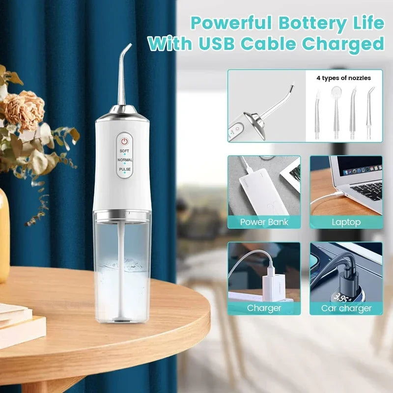 Portable Dental Water Flosser Oral Irrigator USB Rechargeable - Sonic Online Shop OM - Portable Dental Water Flosser Oral Irrigator USB Rechargeable - Sonic Online Shop OM - Portable Dental Water Flosser Oral Irrigator USB Rechargeable - Sonic Online Shop OM -  