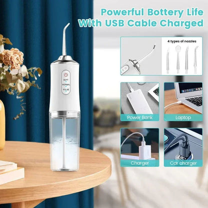 Portable Dental Water Flosser Oral Irrigator USB Rechargeable - Sonic Online Shop OM - Portable Dental Water Flosser Oral Irrigator USB Rechargeable - Sonic Online Shop OM - Portable Dental Water Flosser Oral Irrigator USB Rechargeable - Sonic Online Shop OM -  