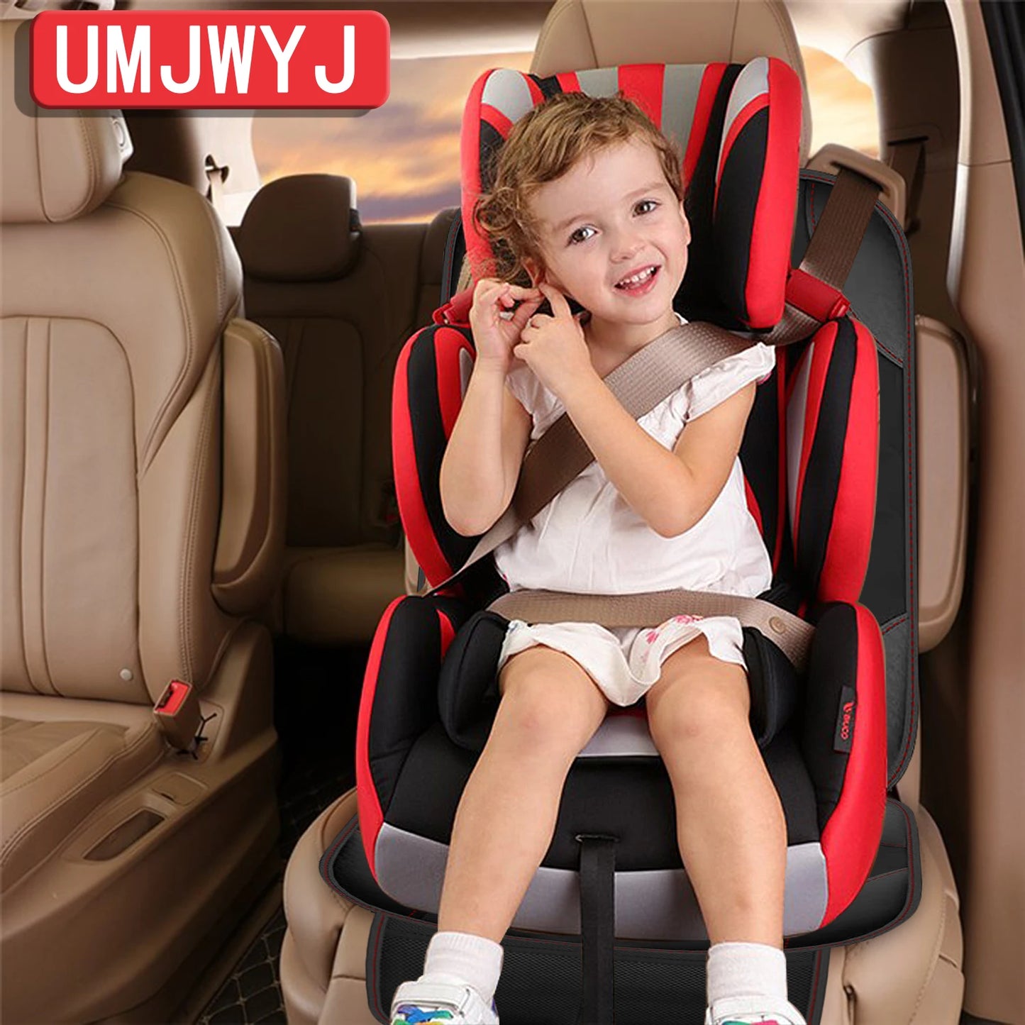 Car seat Protector,UMJWYJ 2Pack Car Seat Protectors for Child car seat - Large Particle Silica Gel Non-Slip Base Material