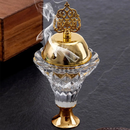 1Pc Artificial Crystal Incense Burner With Cover