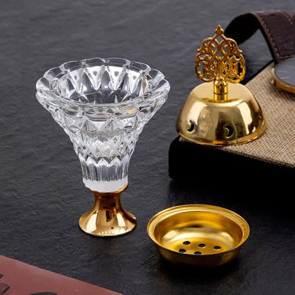 1Pc Artificial Crystal Incense Burner With Cover