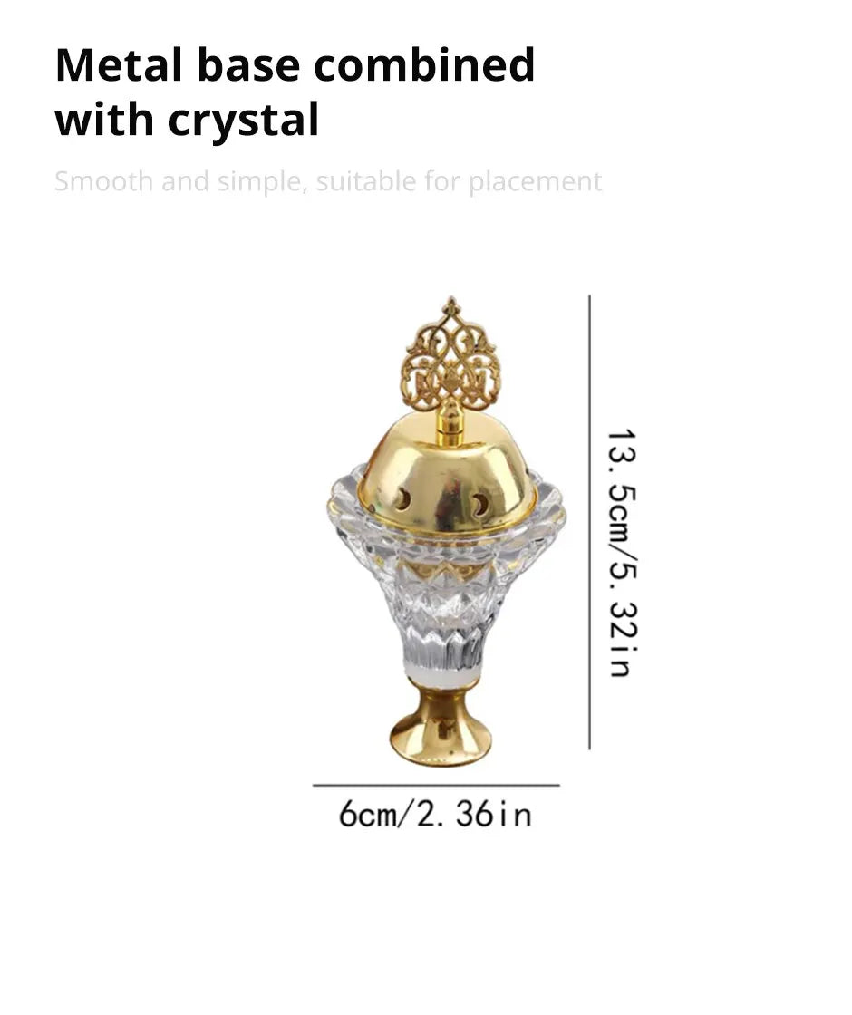 1Pc Artificial Crystal Incense Burner With Cover