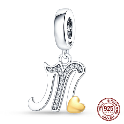 925 sterling silver A-Z English letters pendant - Bracelet - Pandora style - Sonic Online Shop OM - 48869858050339 