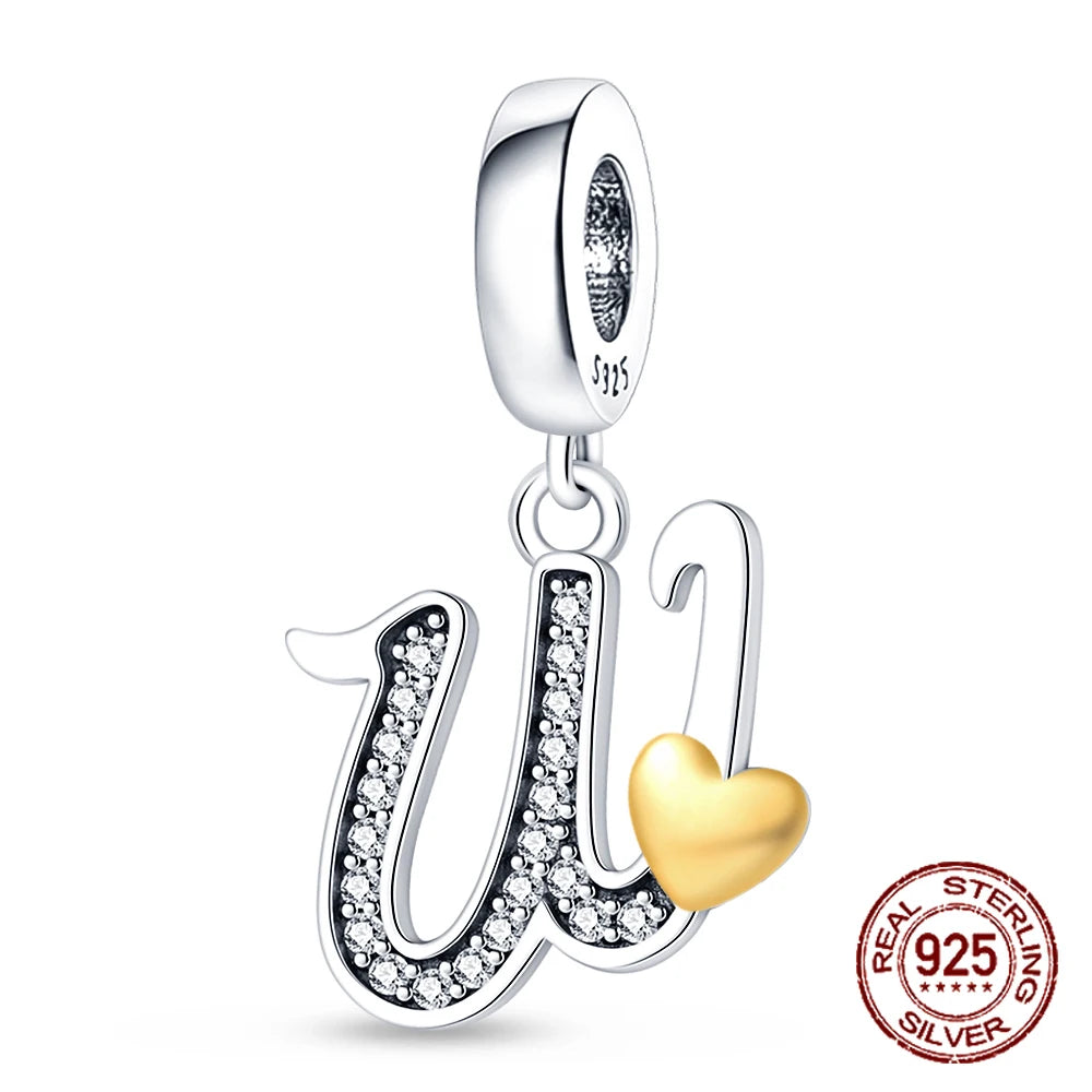 925 sterling silver A-Z English letters pendant - Bracelet - Pandora style - Sonic Online Shop OM - 48869858541859 