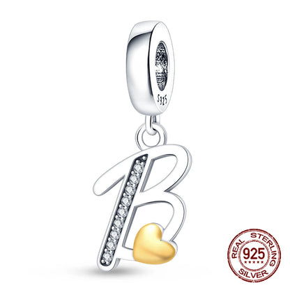 925 sterling silver A-Z English letters pendant - Bracelet - Pandora style - Sonic Online Shop OM - 48869858279715 