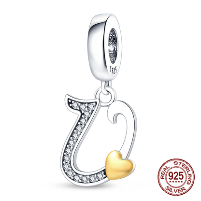 925 sterling silver A-Z English letters pendant - Bracelet - Pandora style - Sonic Online Shop OM - 48869858574627 