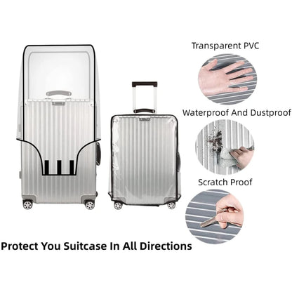 New 20-30inch Luggage Cover Transparent Protector Waterproof Thickened Suitcase Cover PVC Rolling Cover for Traveling Suitcase