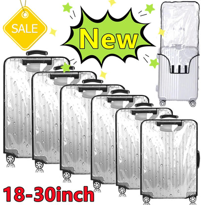 New 20-30inch Luggage Cover Transparent Protector Waterproof Thickened Suitcase Cover PVC Rolling Cover for Traveling Suitcase