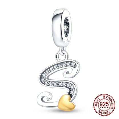 925 sterling silver A-Z English letters pendant - Bracelet - Pandora style - Sonic Online Shop OM - 48869858672931 