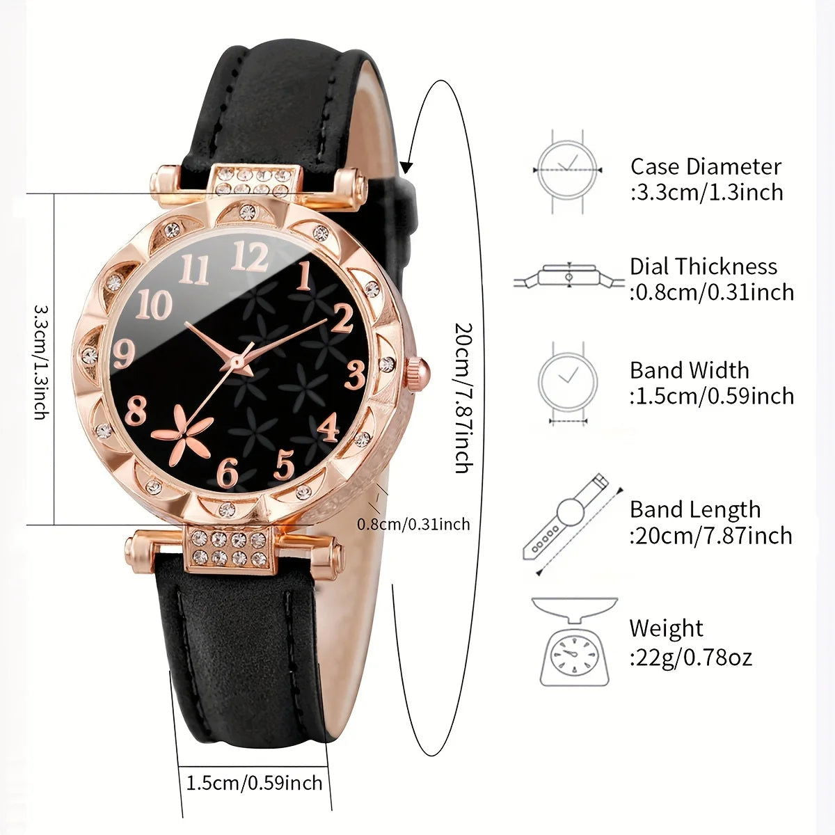 6PCS/Set Women's Watch Fashion Flower Rhinestone Quartz Watch - Sonic Online Shop OM - 6PCS/Set Women's Watch Fashion Flower Rhinestone Quartz Watch - Sonic Online Shop OM - 6PCS/Set Women's Watch Fashion Flower Rhinestone Quartz Watch - Sonic Online Shop OM -  